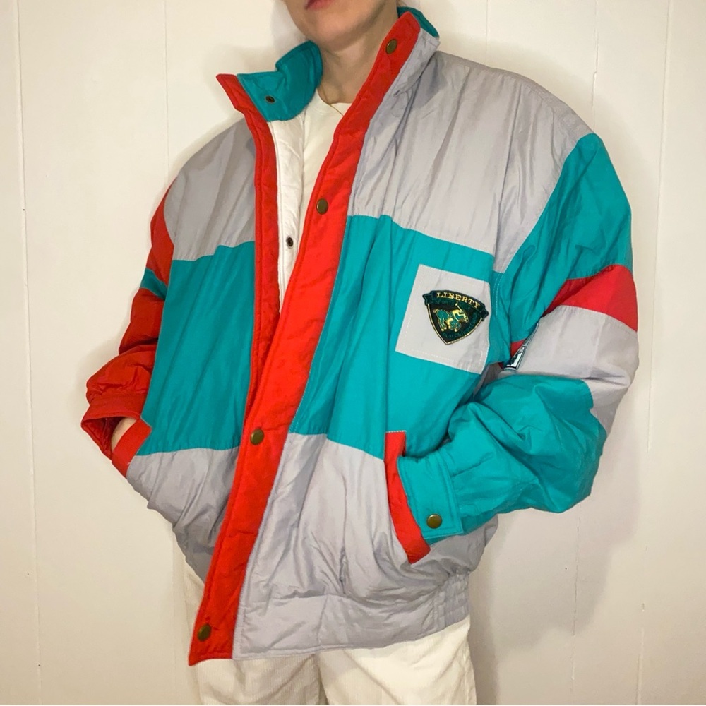 Vintage 90s NATURAL LIFE Men's Vibrant Puffer Jacket